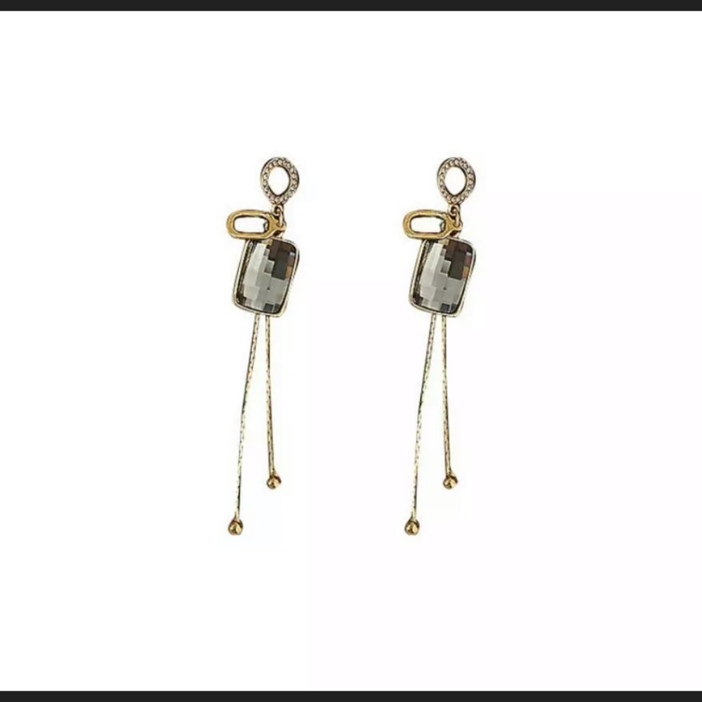 Betsey Johnson Crystal Rhinestone Tassel Earrings
